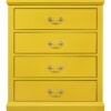 4 Drawer Chest Traditional Style - Yellow - Image 2
