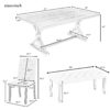 Farmhouse Dining Table Set 6 Piece Wood Rectangular Table With Upholstered Chairs And Bench - Walnut - Image 7