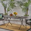 Saffron - Outdoor Rectangle Folding Dining Table - Brown Multi - Image 6