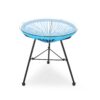 Nusa - Modern Rattan Side Table With Tempered Glass Top - Blue - Image 8
