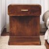 T Bar Rounded Bedside Table - Dark Brown - Image 10