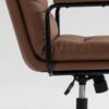 Office Chair, Mid Back Home Office Desk Task Chair With Wheels And Arms Ergonomic Computer Rolling Swivel Chair With Padded Armrest - Brown - Image 11