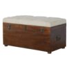 Linen Storage Trunk - Chestnut / White Linen - Image 3
