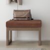 Milltown - Footstool Small Ottoman Bench - Distressed Saddle Brown - Image 6