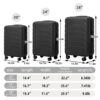 Set 3 Pieces 20" / 24" / 28" Abs Spinner Wheel Luggage, Matching Color, With Combination Lock - Black - Image 2