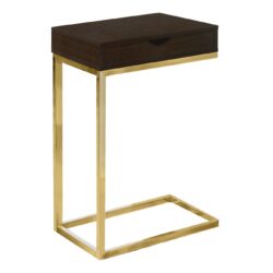 Accent Table, C - Shaped, Contemporary - Espresso