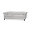 Chesterfield Style 3 Seater Sofa With Deep Button Tufting - Gray - Image 5