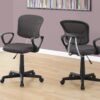 Office Chair, Adjustable Height, Swivel, Ergonomic, Contemporary And Modern - Gray - Image 2