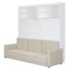 Queen Size Murphy Wall Bed With Sofa - White - Image 3