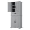 Bathroom Storage Cabinet With Multi Functional Storage Space, Material, Adjustable Shelf, Slide Rail Drawer - Gray - Image 14