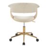 Vintage Mod - Mid-Century Modern Office Chair - Gold / Zebra / Cream - Image 4
