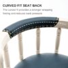 26'' Leather Wooden Bar Stool - Cream - Image 4