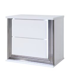 Moon - Smooth Nightstand With LED - White
