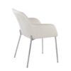 Daniella - Contemporary Dining Chair (Set of 2) - Cream / Chrome - Image 4