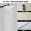 Modern 10" Wall Mounted Rainfall Shower Head System - Brushed Gold - Image 5