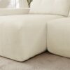 Modular Sectional Sofa Couch, L Shaped Linen Floor Couch Set, Wide Deep Seat Convertible For Living Room Or Office - Beige - Image 7