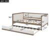 Full Size Daybed With Trundle And Nailhead Decoration - Wood - Image 3