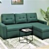 Convertible L Shaped Sectional Sleeper Sofa Bed, Saving Pull Out Couch - Teal - Image 9