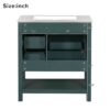 Transitional Style Bathroom Vanity Cabinet Combo With Ceramic Sink - Green - Image 10