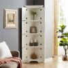 Tall Storage Cabinet With Doors And 4 Shelves For Living Room, Kitchen, Office, Bedroom, Bathroom, Modern - White - Image 6