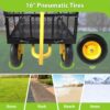 Steel Garden Cart, Heavy Duty 1400 Lbs Capacity, With Removable Mesh Sides To Convert Into Flatbed, Utility Metal Wagon With 2-In-1 Handle And 16 In Tires, Perfect For Garden, Farm, Yard - Black - Image 4