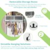 Hall Tree With 6 Hooks And Hinged Lid, Coat Hanger, Entryway Bench, Storage Bench, 3 In 1 Design, For Entrance, Hallway - White - Image 5