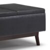 Owen - Tray Top Small Coffee Table Storage Ottoman - Distressed Black - Image 6