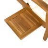 Versatile Chaise Lounge With Wheels Acacia Wood Recliner For Patio - Cream - Image 18