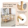 Modern 2 Tier Coffee Table For Living Room Furniture, Rectangular Center Table With Open Storage Shelf, Rounded Rubberwood Legs, Stable And Durable - Burly Wood - Image 10