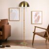 Allure - 2 Light Floor Lamp, Gold, Natural Tube, Double On / Off Pull Chain - Gold / Rattan - Image 6