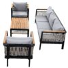 4 Pieces Outdoor Sectional Sofa Set 5 Person Patio Seating Group Outdoor Conversation Set With Cushions And A Coffee Table For Patios, Gardens, Or Balcony - Gray - Image 20