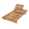 Acacia Wood Lounge Chaise Set With Headrest And Water Resistant Cushions - Beige - Image 17