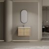 Modern Wall Mounted 30" Bathroom Vanity With Ceramic Sink And Soft Closing Doors - Oak - Image 6