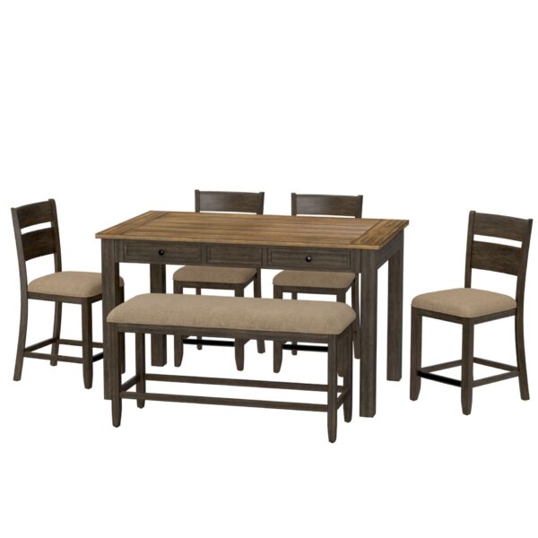 Velvety - 6 Piece Gathering Dining Set - Brown