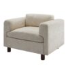 Modern Oversized Armchair Comfy Accent Chair Single Sofa For Living Room Bedroom Office Apartment, Woven Velvet Fabric - Beige - Image 8