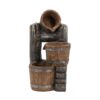 Decorative 3 Tier Bucket Fountain With Lights And Pump - Brown - Image 2