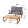 Paloma - Contemporary Loveseat And Coffee Table Set With Weather Resistant Cushions - Gray - Image 3