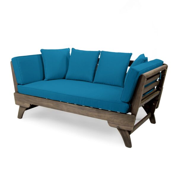 Ottavio - Convertible Sofa Daybed With Water Resistant Cushions - Gray / Teal