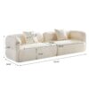 Sectional Sofa, Durable Fabric, Solid Wood Frame, High Density Sponge Filler - White - Image 3