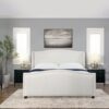 Carmen - King Upholstered Wingback Panel Bed Frame - Antique White - Image 11