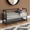 Bench, Entryway, Hallway, Storage, Rectangular, Contemporary, Modern - Gray - Image 7