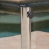 Wheelie - Modern Round Umbrella Base With Stainless Steel Holder - Black - Image 6