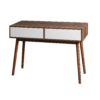 Rustic Entryway Console Table With Carved Panel Drawers And Wood Legs - Natural - Image 2
