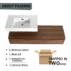 Modern Wall Mounted Bathroom Vanity With Resin Sink And Soft Close Drawer - Brown Ebony - Image 11