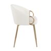 Claire - Contemporary / Glam Chair (Set of 2) - Gold / White - Image 3