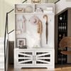 Entryway Bench With Coat Rack, 3 In 1 Design And Adjustable Shelves, Hall Tree With 7 Hooks For Entrance, Living Room - White - Image 6