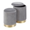 Marla - Contemporary Nesting Pleated Ottoman Set - Gold / Gray - Image 4