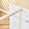 Industrial Rectangular Style Dining Table For 4 - 6 People With Thick Top And Metal Legs Frame - White - Image 13