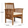 Casa - Rustic Dining Chair Set With Cushions, Acacia Wood, 2 Pieces - Brown - Image 5