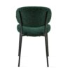 Boucle Dining Chairs, Modern Dining Room Chairs With Black Metal Legs, Armless Kitchen Chair For Dining Room, Living Room (Set of 4) - Dark Green - Image 9